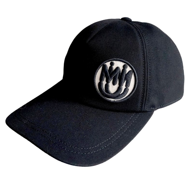 全新MIU MIU黑色LOGO刺繡鴨舌帽棒球帽 歐美復古青春少女風奢侈品 - 帽子 - 棉.麻 黑色