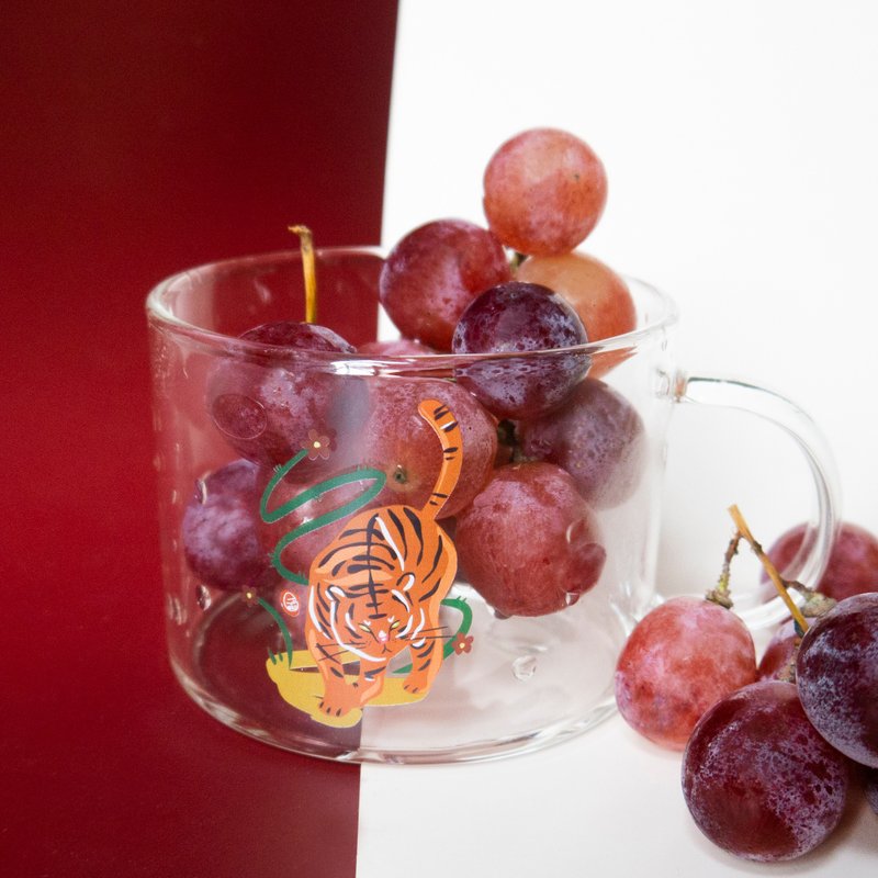 發財小虎玻璃杯 - 巡山虎 (站姿) - 玻璃杯 - 玻璃 透明