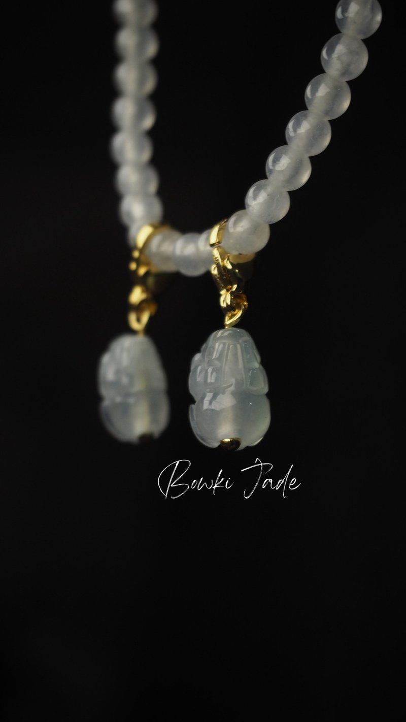 寶淇 - 通孔白冰貔貅 -天然A貨翡翠 - 其他 - 玉石 白色