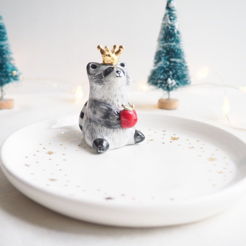 The King of Raccoon Jewelry Dish
