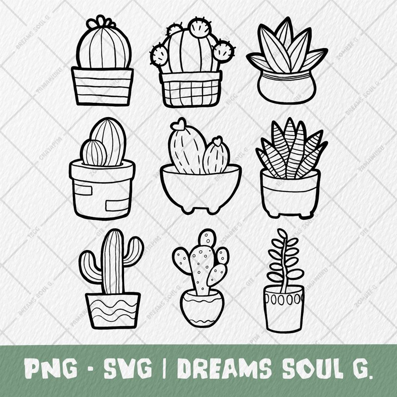 Cactus PNG SVG - 電子似顏繪/繪畫/插畫 - 其他材質