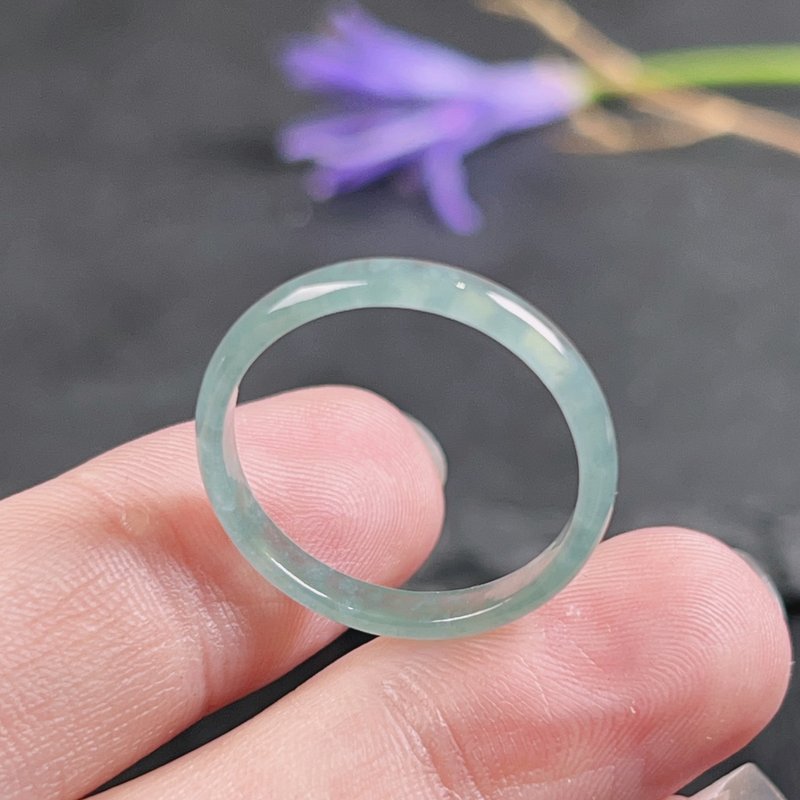 冰藍水翡翠戒指戒圈 天然玉翡翠A貨 國際16圍 設計館 瓔珞珠寶盒 E.L.Jewelry Box 戒指 Pinkoi