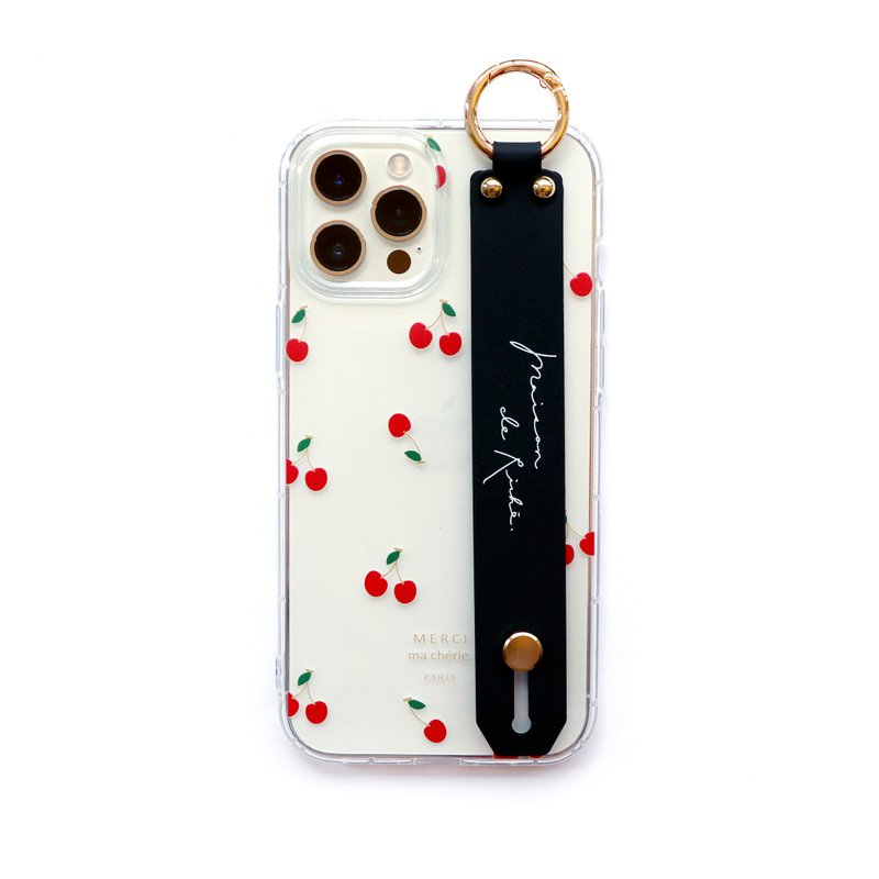 South French small cherry hand strap phone case