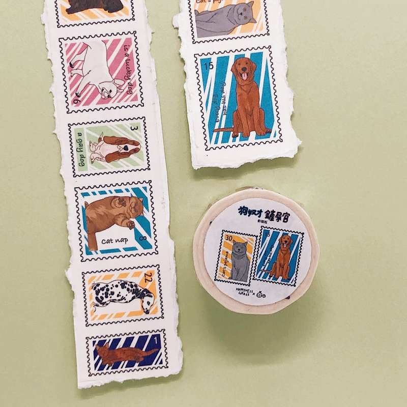 Dog slaves - shovel officer / paper tape (stamps)