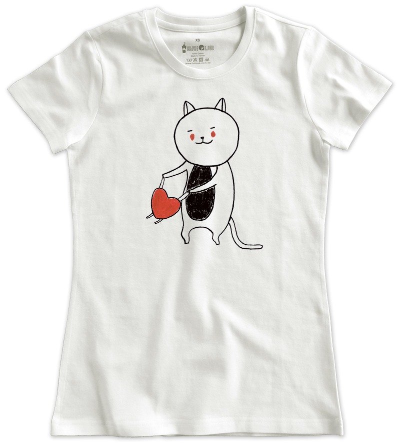 Classic white short-sleeved T-shirt _ dance with love (Female M without inventory)
