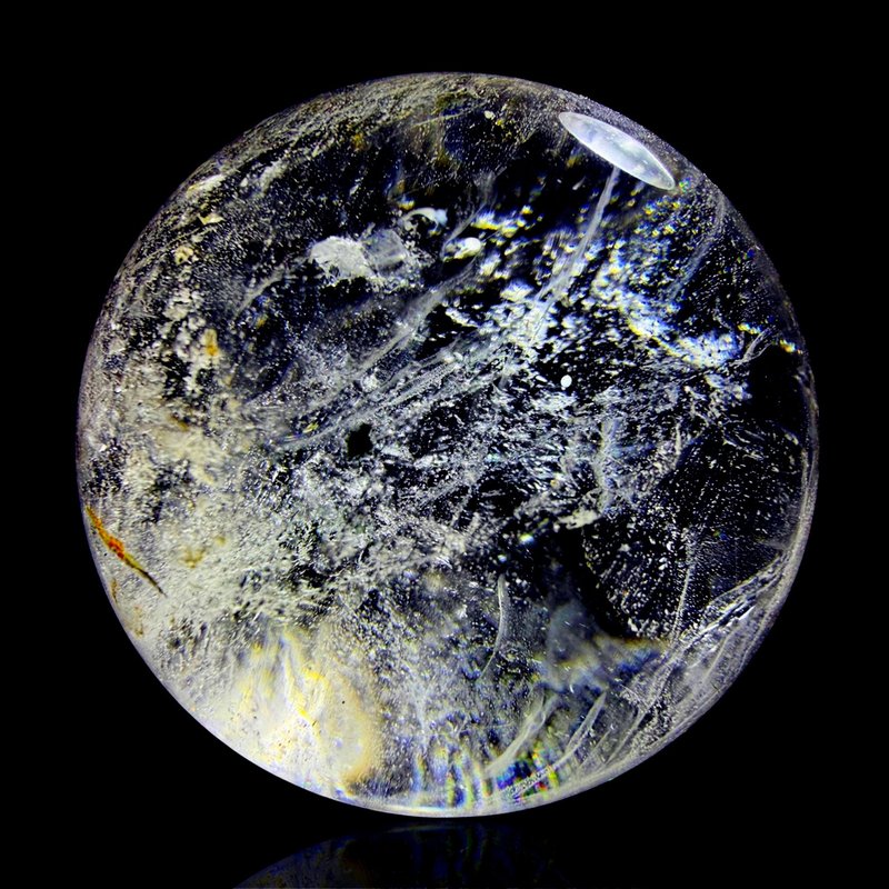B08 高山白水晶球 53mm 微綠泥共生 流星雨氣泡 清透療癒 收藏級 - 擺飾/家飾品 - 水晶 多色