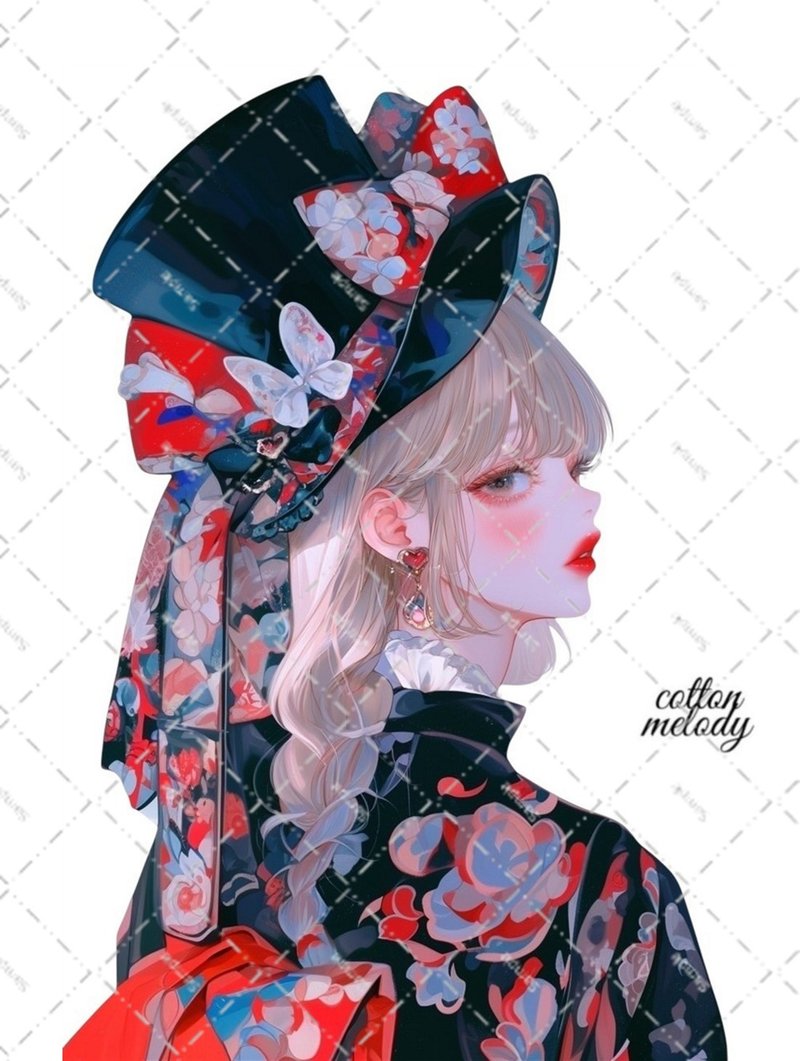 original sticker no.6974 人物ステッカー オリジナルステッカー 人物ステッカー 女の子ステッカー オリジナル人物ステッカー - 貼紙 - 紙