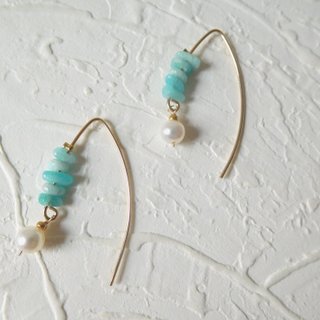 14K gold-plated Tianhe stone pearl earrings