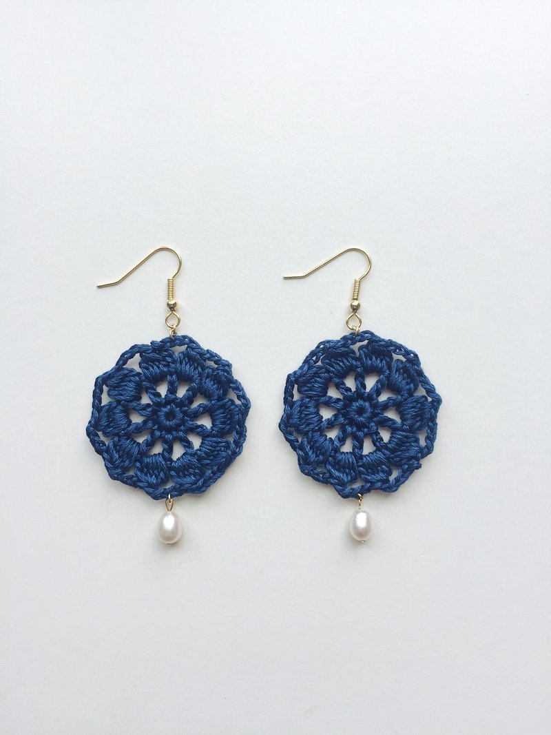 Collection of Mono Men 's Hand - woven Striped Pearl Earrings