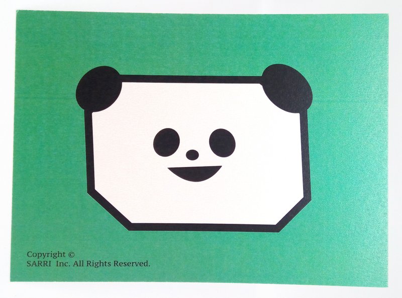 "Square face panda" postcard birthday card design coloring illustration picture book card universal card art fine arts modern lover love special interesting weird special weird lovely taiwan yellow fun interesting eye-catching tide art sequins fl