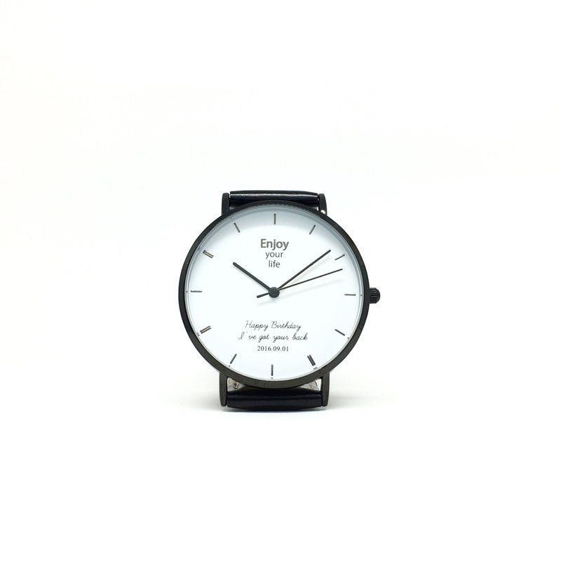 Customized watch - simple black watch case