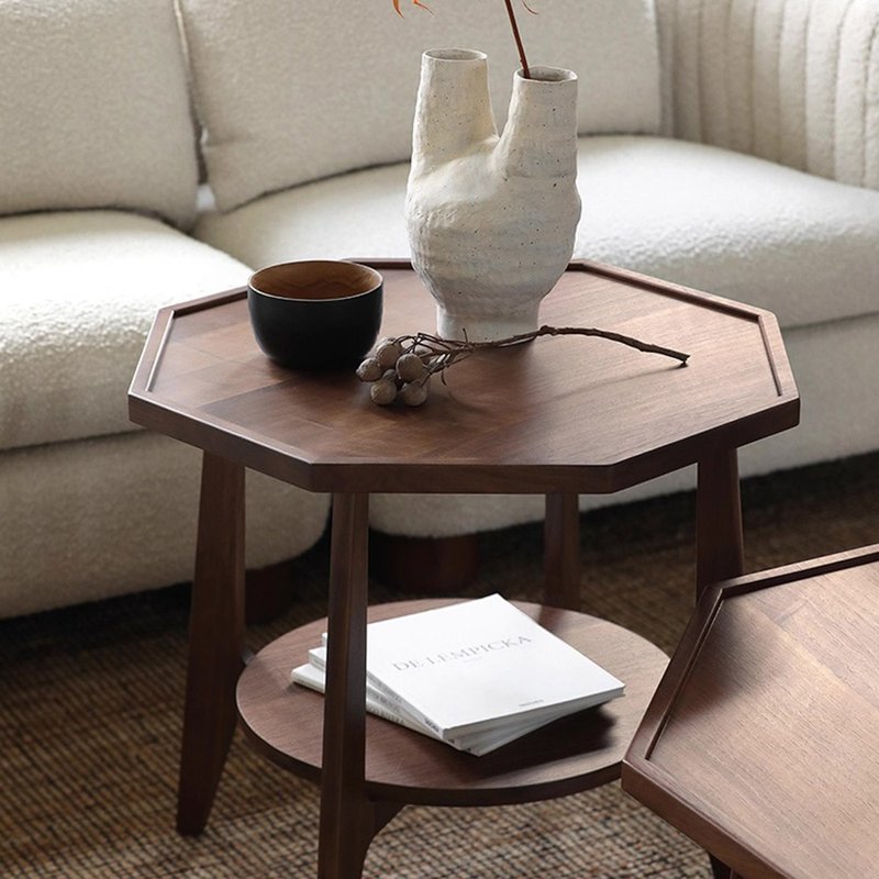 【D3原木家居】Lotus 北美胡桃木邊桌 茶几桌-70cm - 其他家具 - 木頭