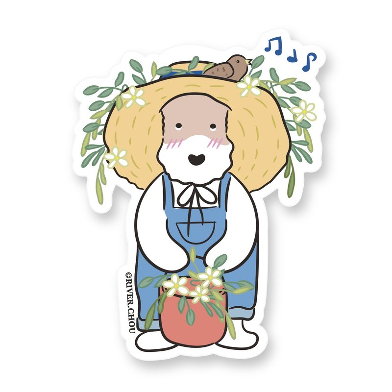 Wirefoxterrier 剛毛獵狐梗 防水貼紙 夏日 - 貼紙 - 防水材質 白色