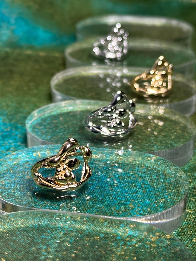 溪石戒指 - 戒指 - 純銀 銀色