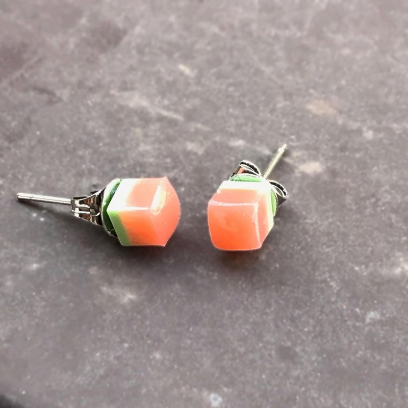 Resin Earrings-03 - Solid Series Impervious Watermelon Color