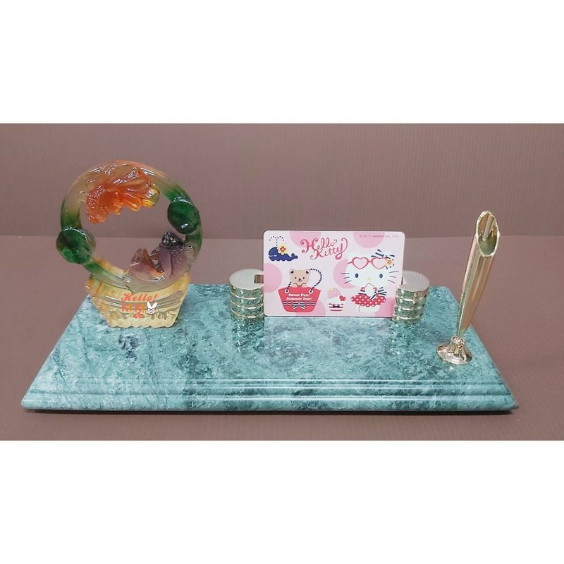 琉璃 如魚得水 大理石 名片座  升遷禮物 退休禮物 開幕禮物 - 其他 - 其他材質 金色