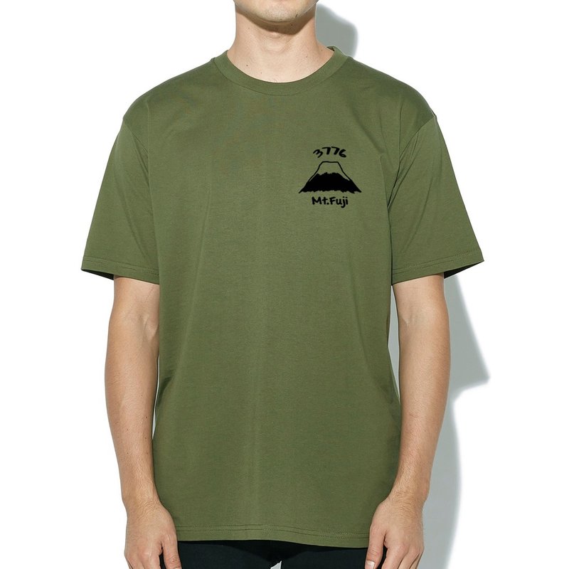 Pocket Mt Fuji 3776 army green t shirt