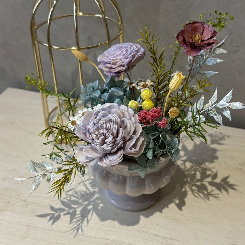 永生盆花 情人節 開幕送禮 韓式冠軍杯/索拉花 - 乾燥花/永生花 - 植物.花 紫色