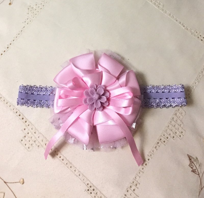 Baby Hair Ribbon Round - Pink
