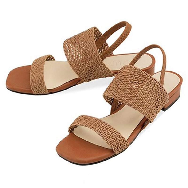 Pre-Order SPUR Rattan mesh strap sandals OS9100 BROWN