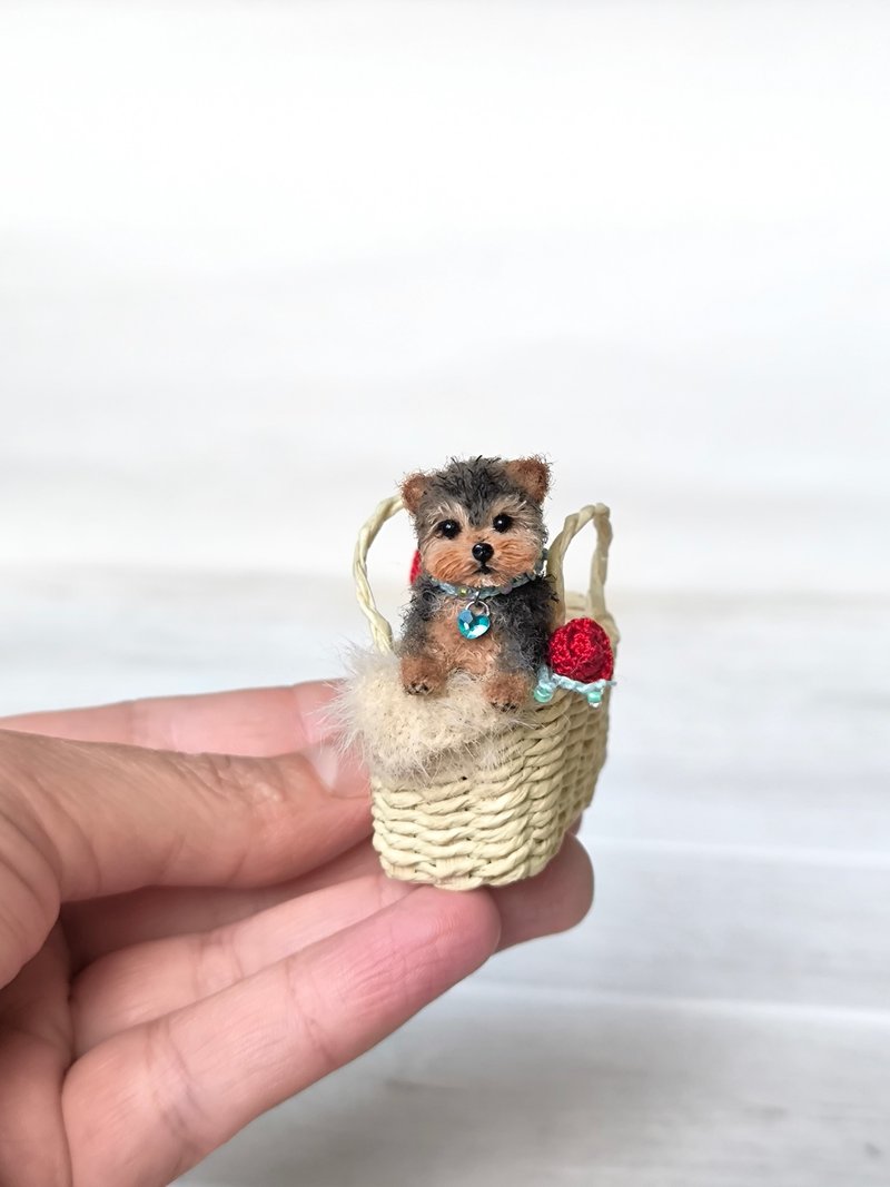 Tiny puppy Abby - 公仔/玩偶 - 羊毛 咖啡色