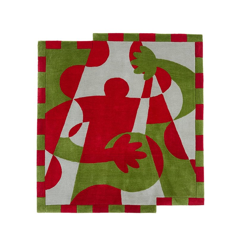 jazz_night_red 爵士夜晚紅綠色手工槍刺潮流地毯掛毯 - 地墊/地毯 - 聚酯纖維 紅色
