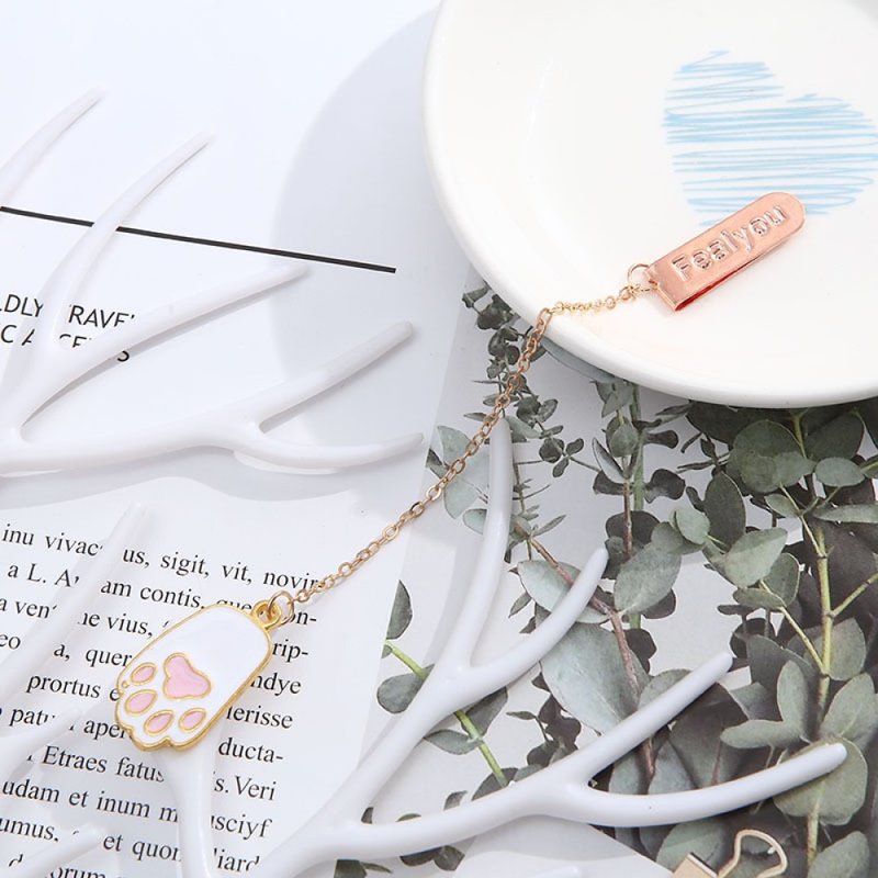 盲盒 貓掌 書籤 吊飾 可愛 肉墊 隨機 貓奴 設計 毛球 貓咪 萌 - 書籤 - 其他金屬