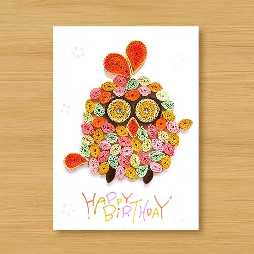 手工卷纸卡片:快乐小鸡 happy chicks_a(生日卡,新年贺卡,万用卡)