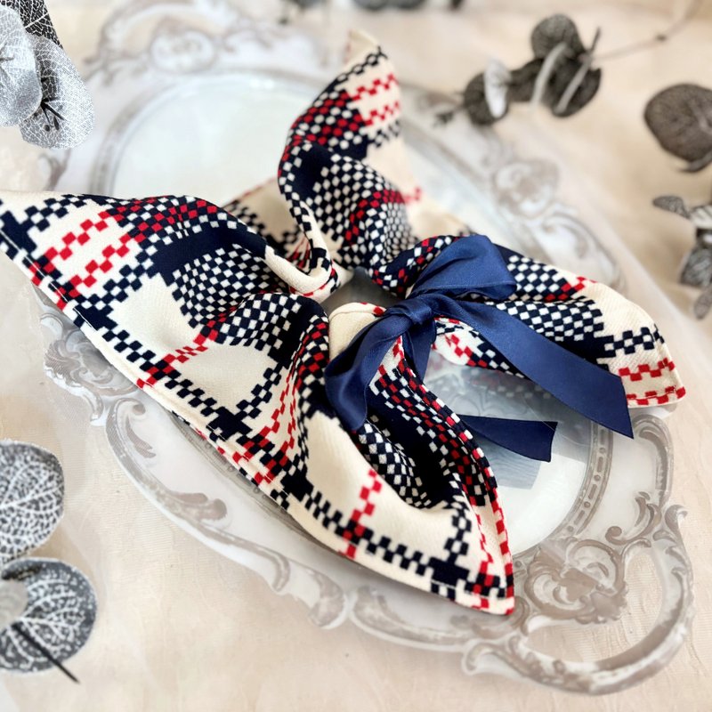 方形大腸圈/ 髮圈 格紋 方巾 方型 腸圈 大腸髮圈 髮束 髮繩 腸圈 - 髮夾/髮圈 - 其他材質 多色