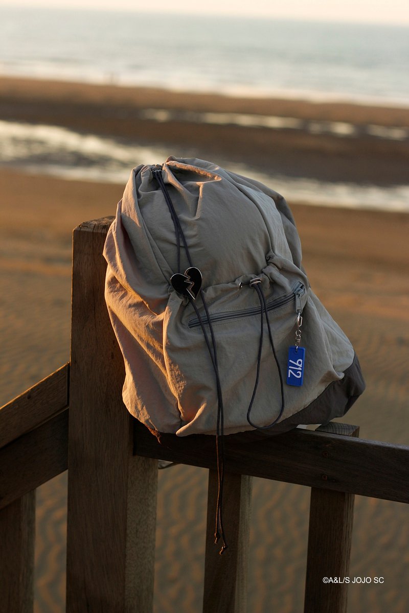 波魯納雷夫 縮口單肩包JOJO聯名 - 後背包/背包/書包 - 尼龍 灰色