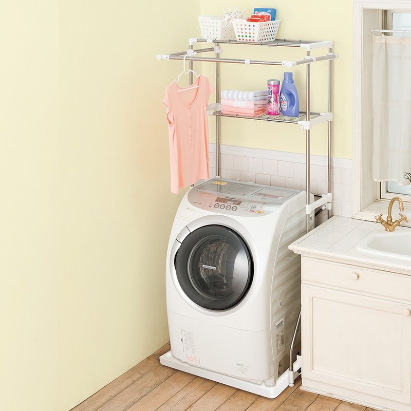 日本天馬 PORISH 洗衣機專用置物收納架/掛衣架-DIY - 衣架/衣帽架/掛勾 - 其他材質 銀色