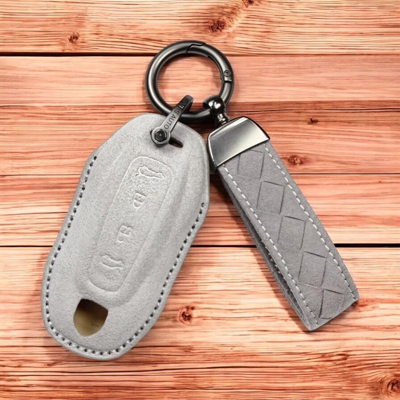 Porsche Macan EV 4EV 4 Electric Turbo 麂皮 皮套 保時捷 鑰匙 - 鑰匙圈/鑰匙包 - 真皮