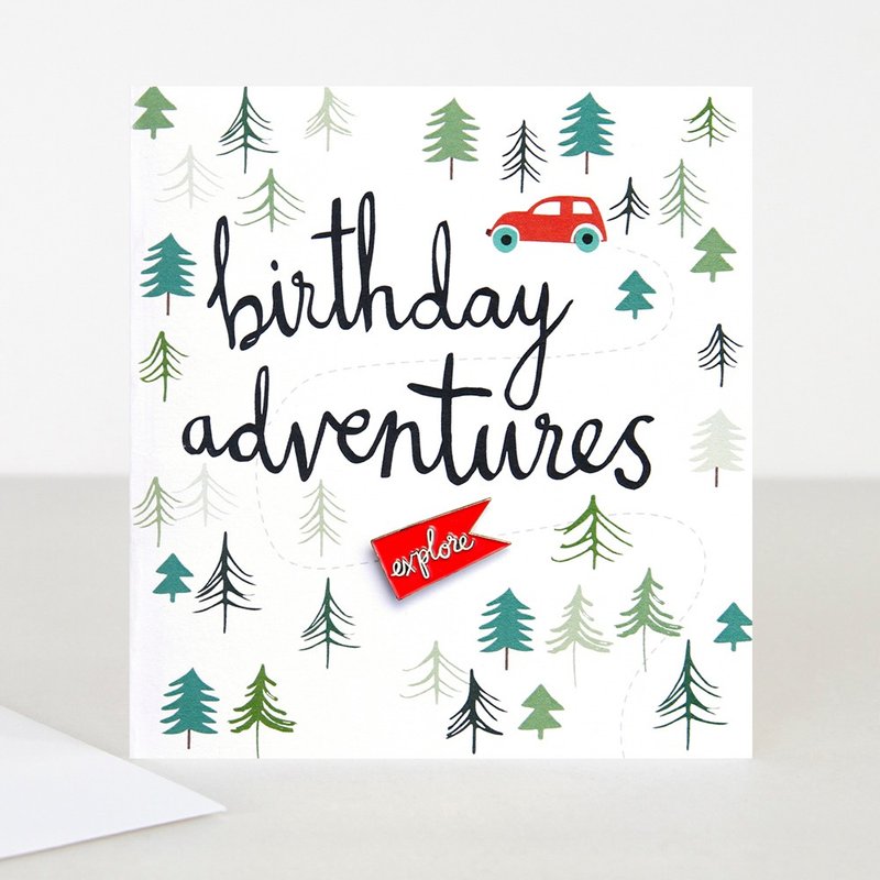 【caroline gardner】Explore Pin Badge Birthday Adventures Card BOH006