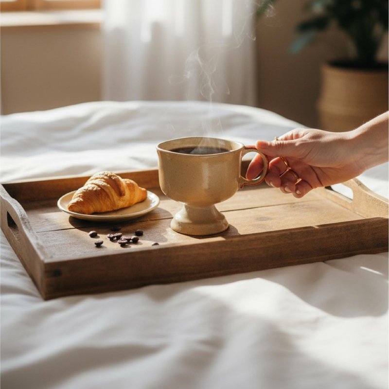 【質感陶瓷杯】冬日暮野高腳杯 - 紅酒杯 水杯 果汁杯 - 咖啡杯/馬克杯 - 瓷