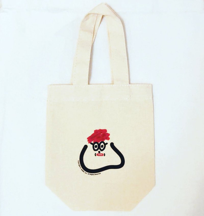 Drawstring pocket fat man canvas bag tote bag green bag beverage bag handbag