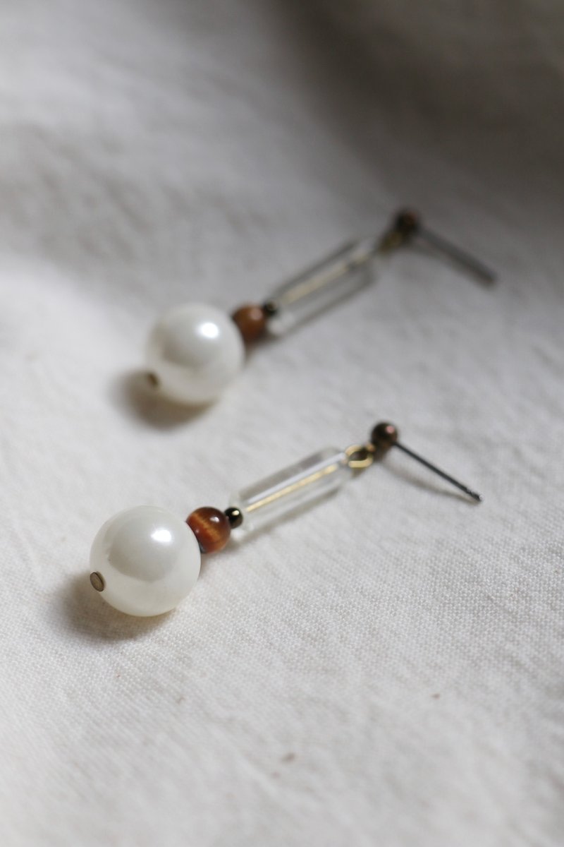 Opal Cylindrical Bead Earrings - Changeable Ear Clips