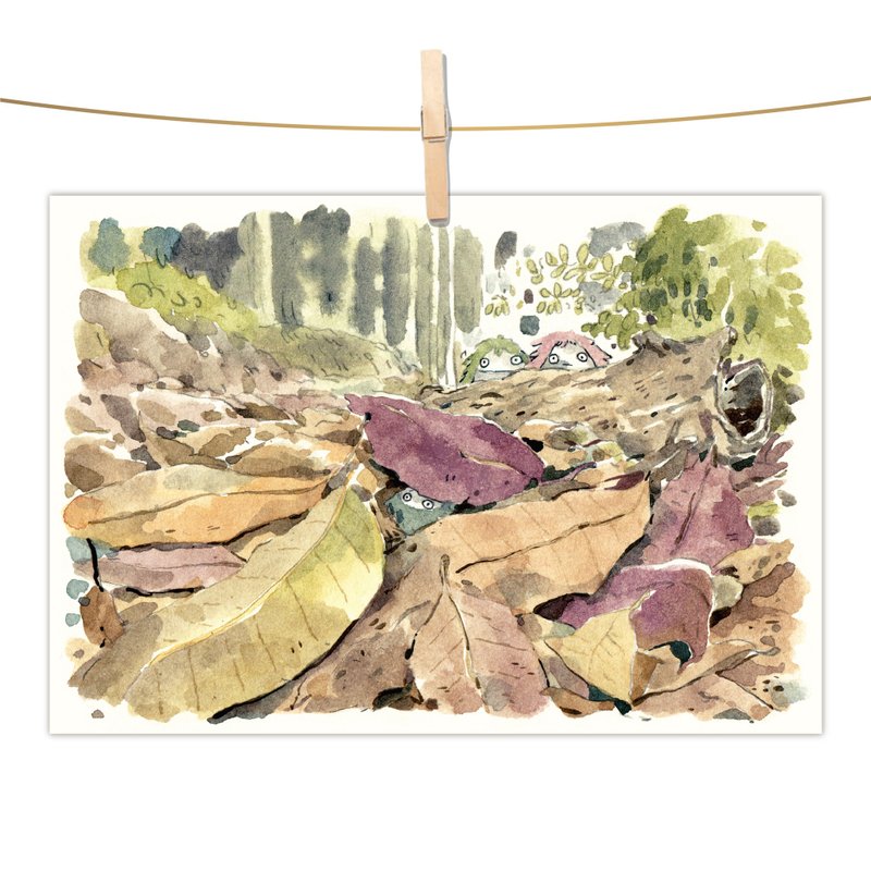 afu watercolor illustration postcard - small indeed fortunate