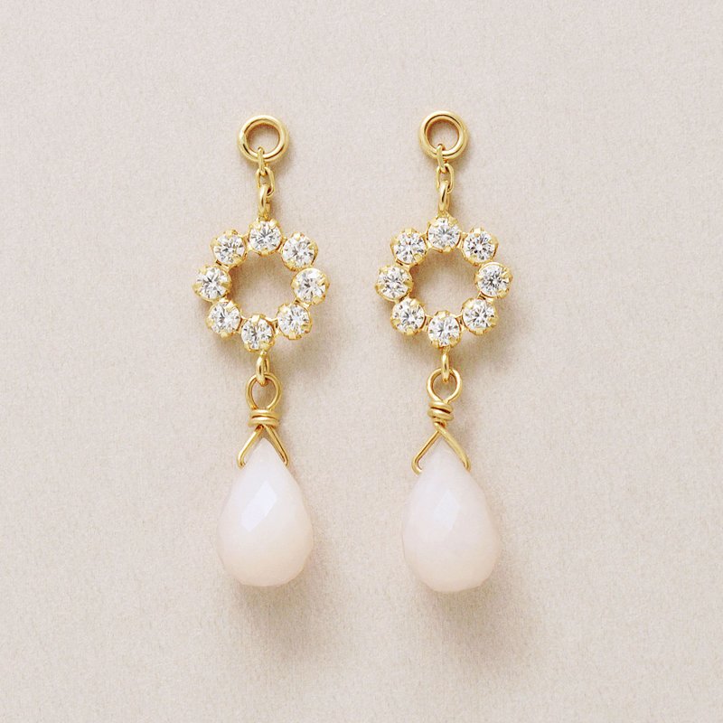 【Palette】 10K 粉紅蛋白石墜飾 (黃金) - 吊飾/掛飾 - 貴金屬