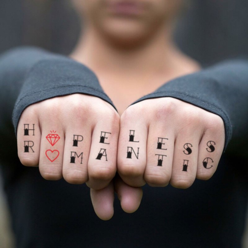 Hopeless Romantic Temporary Tattoo Sticker (Set of 2) - OhMyTat