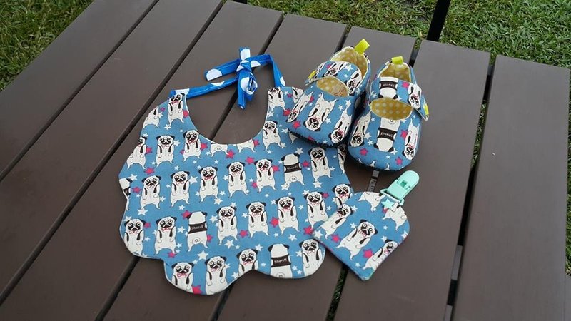 巴哥犬 寶寶彌月禮盒3件組(12cm)【SET3161001】