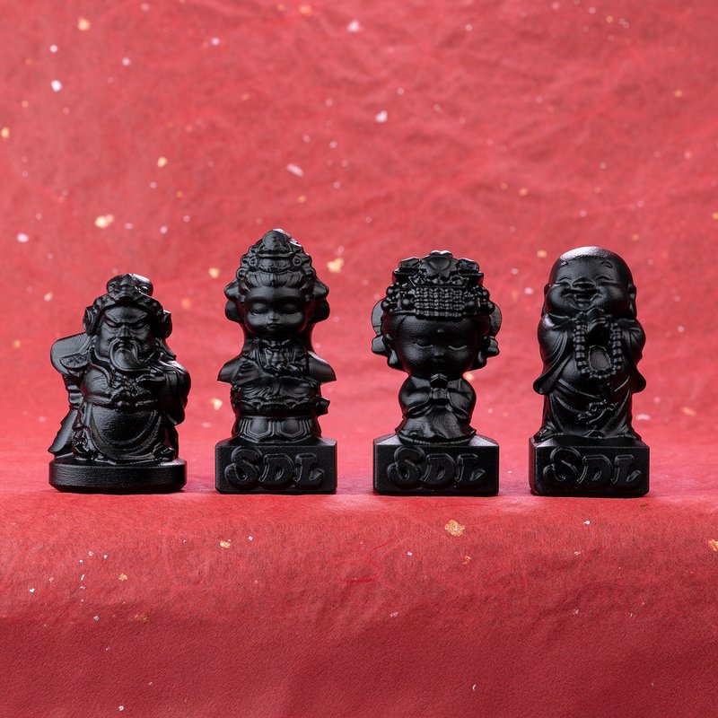 黑曜石擺件-神明磨砂款 D32303 - 公仔/玩偶 - 水晶 黑色