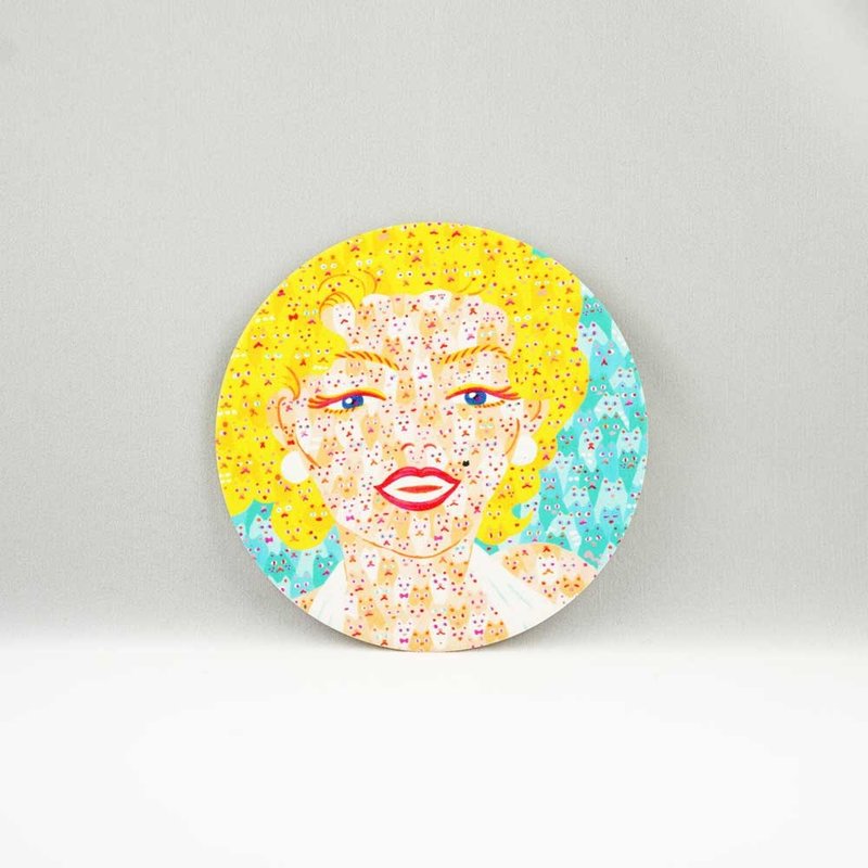 ai sayama 美濃燒珪藻土吸水杯墊 瑪莉貓夢露 - 杯墊 - 其他材質 黃色