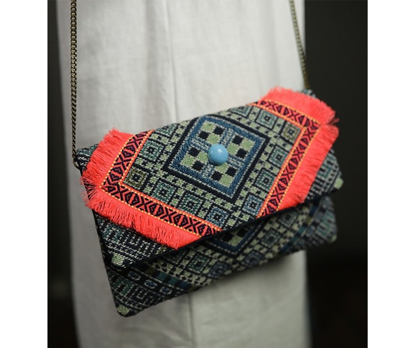 Blue and silk flower dual-use bag beauty PASSIONWORK
