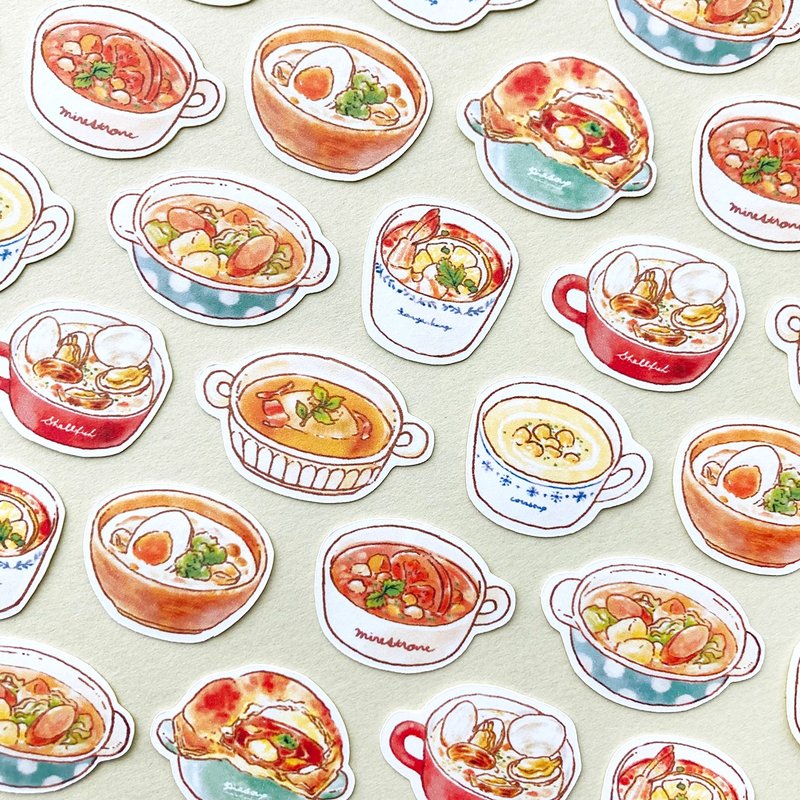 Soupフレークシール 秋のスープ【32枚入】 - 貼紙 - 紙 多色