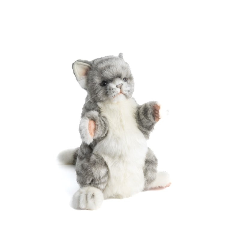 Hansa 7163-花貓手偶34公分 - 公仔/玩偶 - 環保材質 卡其色