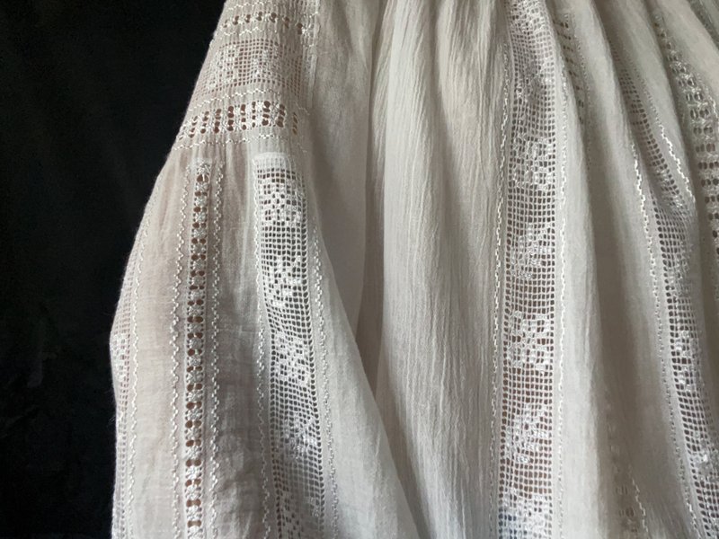 手工抽紗刺繡老品上衣 - 女上衣/長袖上衣 - 棉.麻