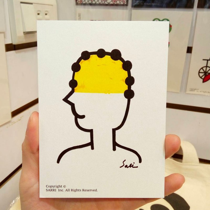 "Full of yellow jokes man" postcard birthday card design coloring illustration picture book card universal card art fine arts modern lover love special fun strange weird cute taiwan yellow fun funny eye-catching tide art sequins flash cool differ