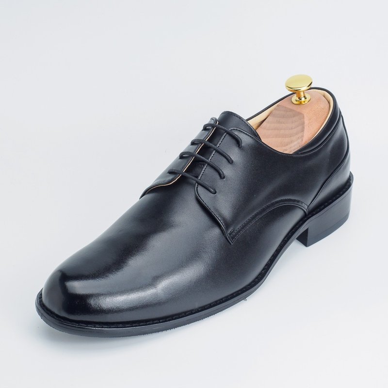 國民基本繫帶真皮德比鞋∣i22 經典黑 - 男皮鞋 - 真皮 黑色