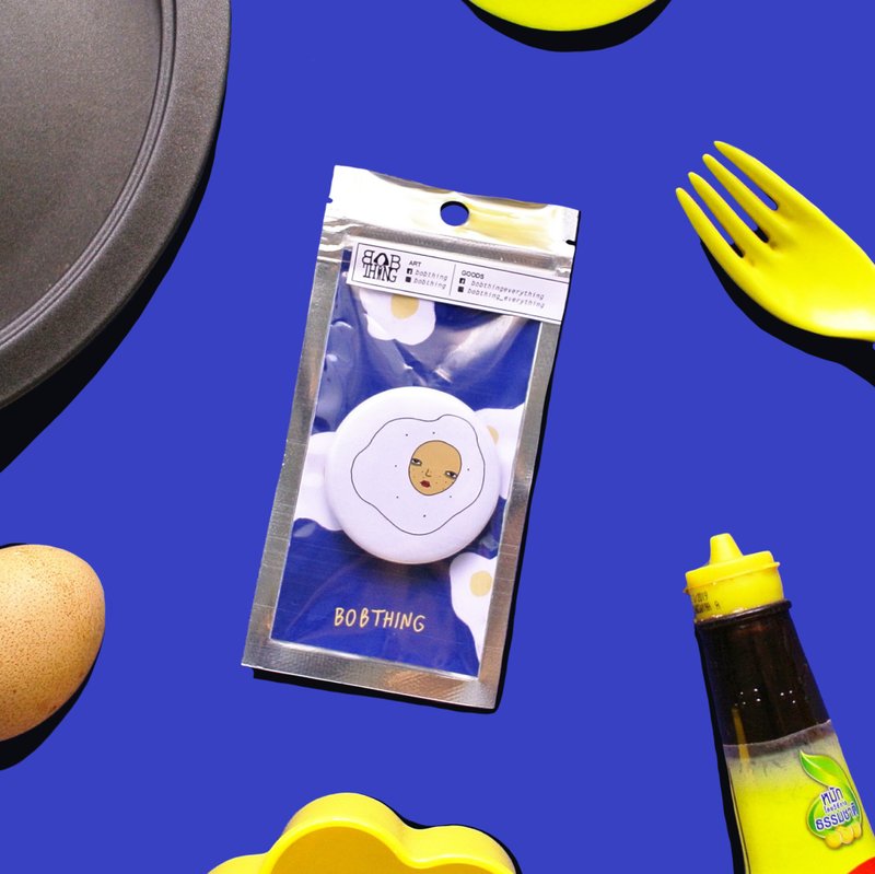 Button Badge 44 mm. - Sad Fried Egg