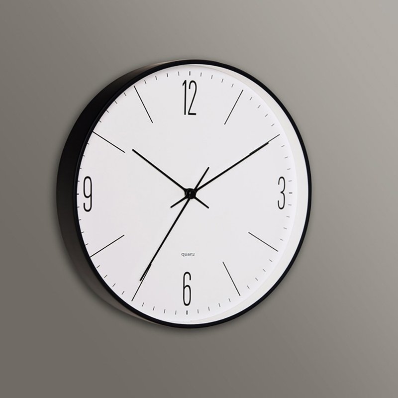 Euro - Classic Black Silent Clock Wall Clock (Metal)